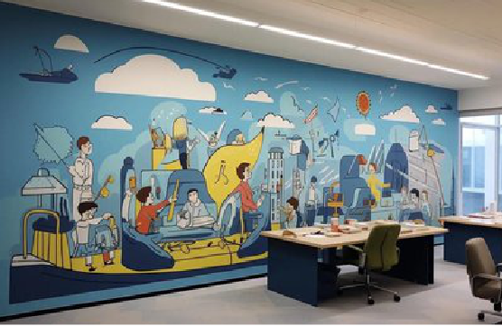 大荔县办公室墙绘的特点。